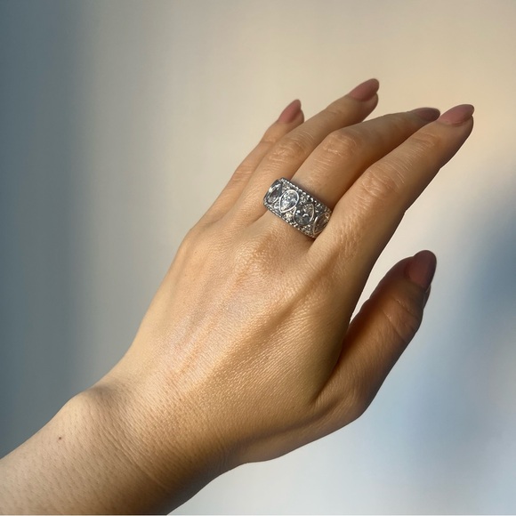 NWT) Kiera Sterling Silver Cocktail Ring - Picture 1 of 8